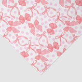 Rode strikken en roze stippen tissuepapier (Detail)