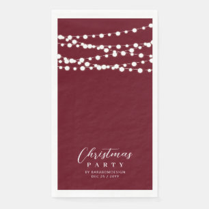 Rode String Lights Elegant Kerstmis Vakantie Party Servet