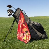 Rode strip waarmee beweging wordt gesimuleerd golfhanddoek (Groen)