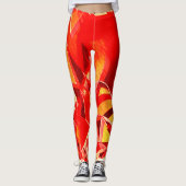 Rode strip waarmee beweging wordt gesimuleerd leggings (Voorkant)