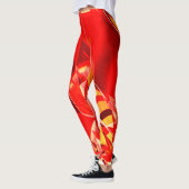 Rode strip waarmee beweging wordt gesimuleerd leggings (Links)