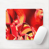 Rode strip waarmee bewegingen over sinaasappel wor muismat (Met muis)