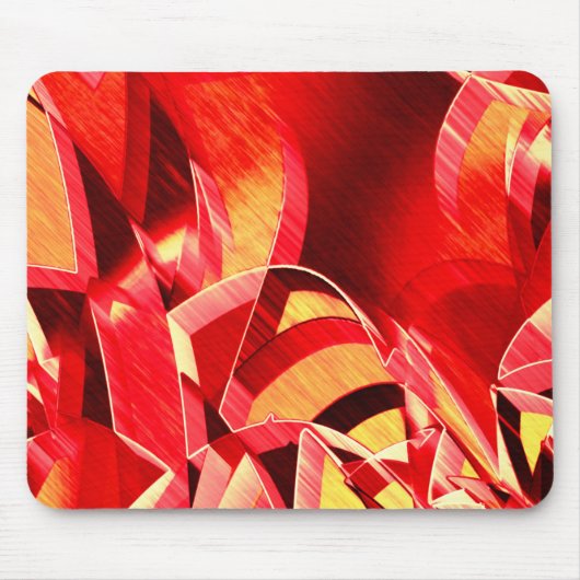 Rode strip waarmee bewegingen over sinaasappel wor muismat (Voorkant)