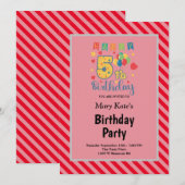 Rode Stripes met de vijfde uitnodiging van de Birt (Voorkant / Achterkant)