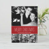 Rode stripes Prettige feestdagen fotokaart Feestdagenkaart (Staand voorkant)