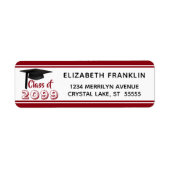 Rode stripklasse van 20XX | bewerkbare kleur Etiket (Voorkant)