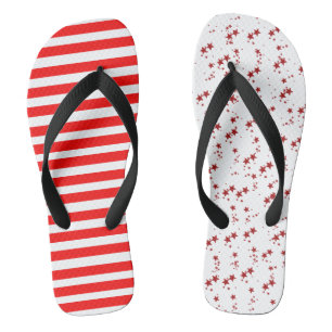 Rode strips en sterren teenslippers