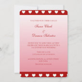 Rode strips White Hearts Valentijns huwelijksdag Kaart (Voorkant)