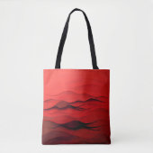 Rode Stroom – Abstracte Rode Golven in Beweging Tote Bag (Voorkant)