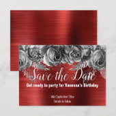 RODE STROOM BESPAAR DE DATUM RSVP-KAART RSVP KAARTJE (Voorkant / Achterkant)