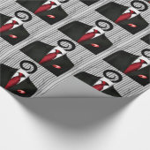 Rode Stropdas Black Weddenschap Tux voor Groomsman Cadeaupapier (Hoek)