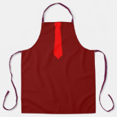 Rode stropdas donkerrode novelty schort (Voorkant)