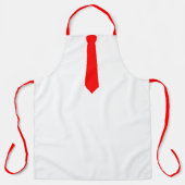 Rode stropdas witte novelty schort (Voorkant)