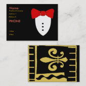 Rode Stropdas zwarte buis Visitekaartje (Voorkant / Achterkant)