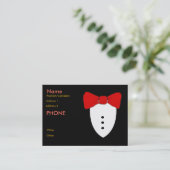 Rode Stropdas zwarte buis Visitekaartje (Staand voorkant)