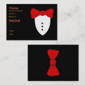 Rode Stropdas zwarte buis Visitekaartje (Voorkant / Achterkant)