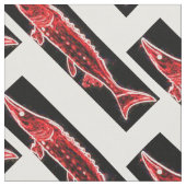 rode sturgeons zigzag zwart/wit patroon stof (Close Up)