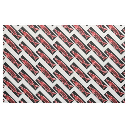rode sturgeons zigzag zwart/wit patroon stof (Fat Quarter)