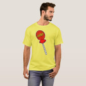 Rode Sucker Screwball Afbeeldingen Geel T-shirt (Voorkant volledig)