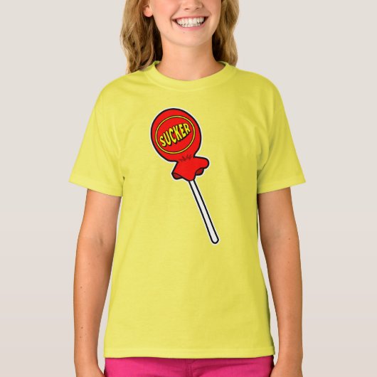 Rode Sucker Screwball Graphics Geel T-shirt (Voorkant)