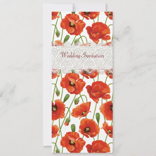Rode Summer Poppies Weddenschap Kaart (Voorkant)