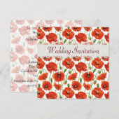 Rode Summer Poppies Weddenschap Kaart (Voorkant / Achterkant)