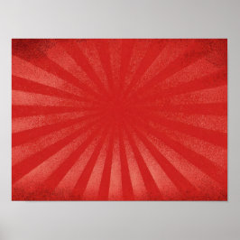 Rode Sunburst Achtergrond – Vintage Retro Textuur Poster