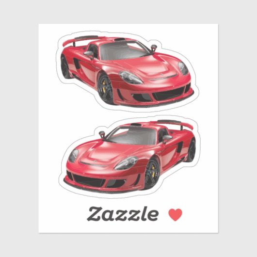Rode Supercar-Sticker Sticker (Vel)