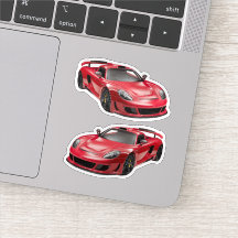 Rode Supercar-Sticker