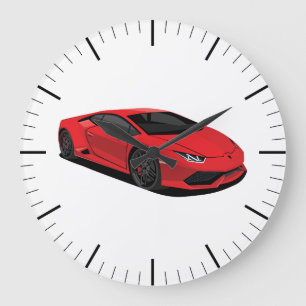Rode Supercar wandklok
