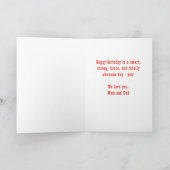 Rode Superheld Comic Speech Bubble Jongen Verjaard Kaart (Binnen)