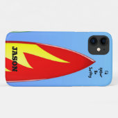 Rode Surfplank "Ik Ging Liever Surfen" iPhone Hoes (Achterkant (horizontaal))
