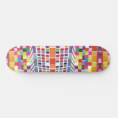 Rode Swatches en Kleurrijke Pixels Skateboard (Horizontaal)