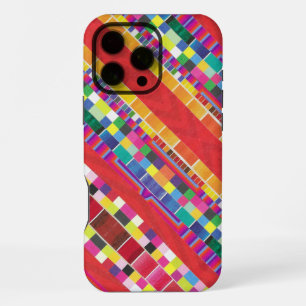 rode swatches, strepen en kleurrijke pixels iPhone 16 pro max hoesje