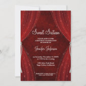 Rode Sweet Sixteen uitnodiging (Voorkant)