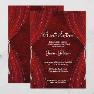 Rode Sweet Sixteen uitnodiging