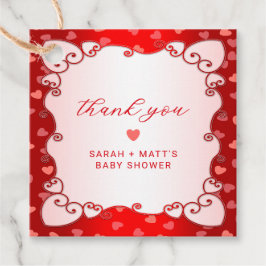 Rode Sweetheart Valentijnsdag Baby shower Bedankjes Labels