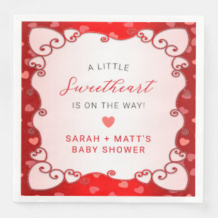 Rode Sweetheart Valentijnsdag Baby shower Servet