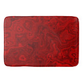Rode Swirl Marmered Abstract Sierkussen Badmat (Voorkant)