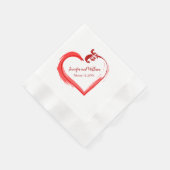 Rode Swoosh Hart Bruiloft Servetten (Hoek)