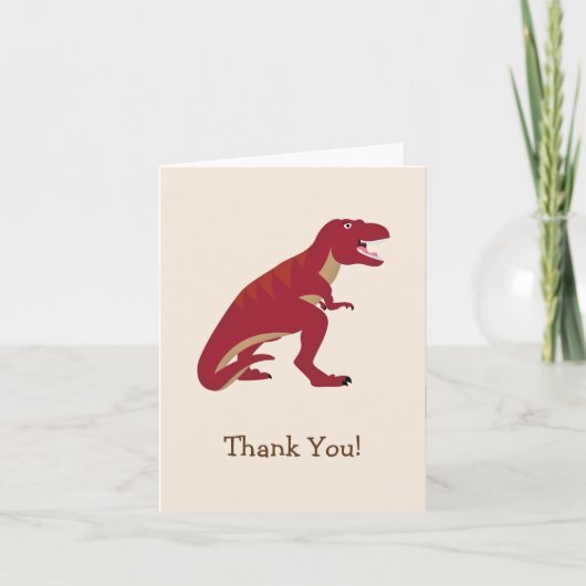 Rode t-Rex, het Kind van de Dinosaurus dankt u Bedankkaart (Voorkant)