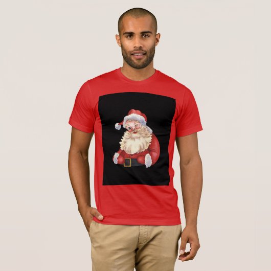 Rode t- shirt met kerstman (Voorkant volledig)