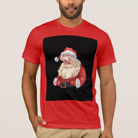 Rode t- shirt met kerstman (Voorkant)