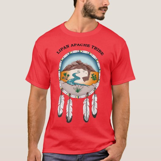 RODE T-shirt van Lipan Apache Tribe Mannen (Voorkant)