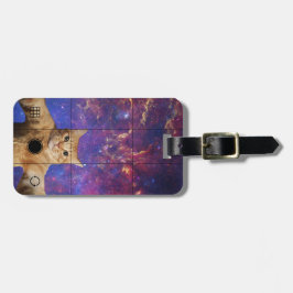 Rode Tabby Cat Het nemen van een Selfie in de ruim Bagagelabel