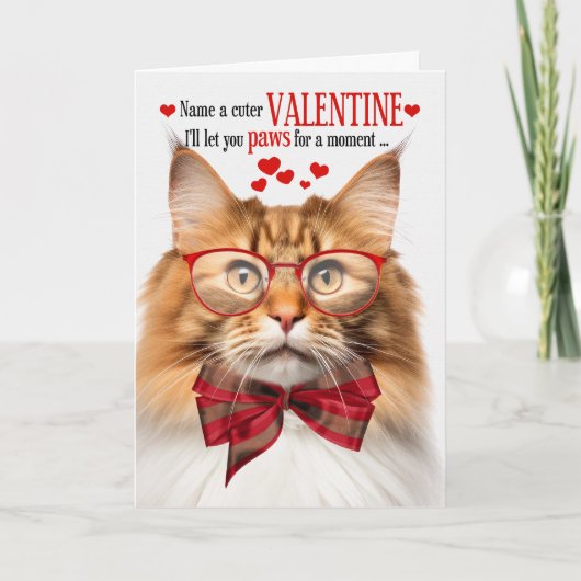 Rode Tabby Wegie Cat Humor Valentijnsdag Feestdagen Kaart (Voorkant)