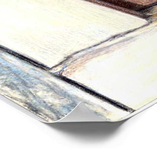 Rode tablet in Poster afdrukken in venster (Hoek)