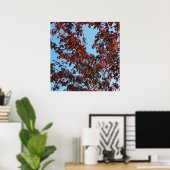 rode takken onder de blauwe hemel poster (Thuiskantoor)