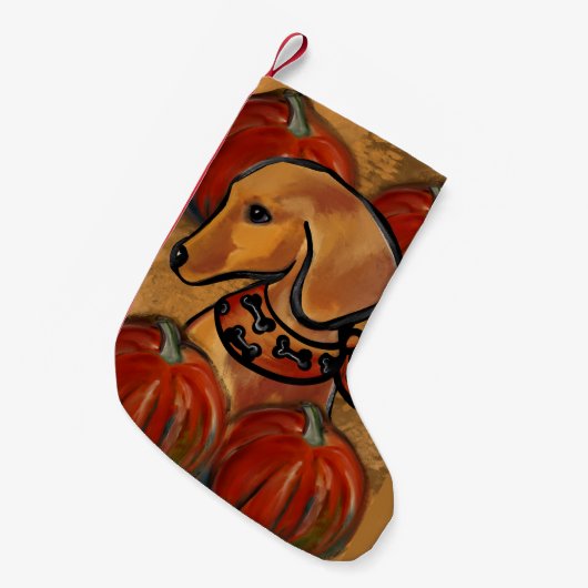 Rode takshond kleine kerstsok (Voorkant (Hangend))