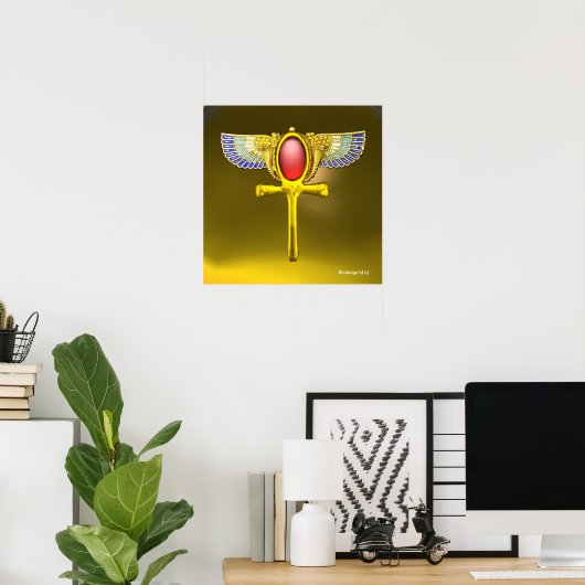 RODE TALISMAN/ EGYPTIAN WINGANKH EN CORNUCOPIA POSTER (Thuiskantoor)